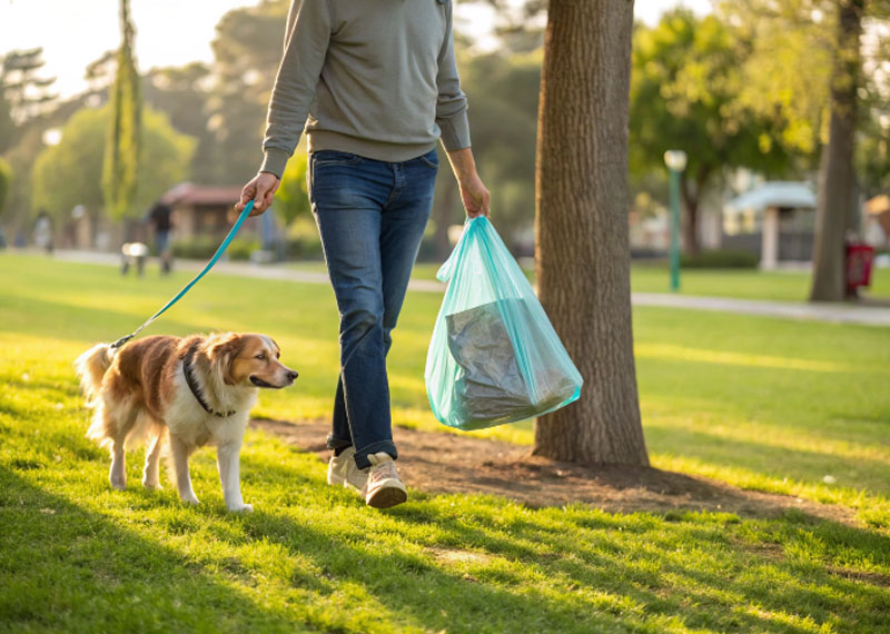 Indispensable pour promener votre chien : des sacs à crottes de chien écologiques, rendant votre promenade plus détendue et sans soucis.