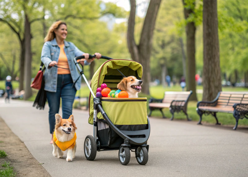 Nouveau favori pour les voyages avec les animaux de compagnie : les poussettes Hefei Bolo rendent la promenade des grands chiens plus confortable.