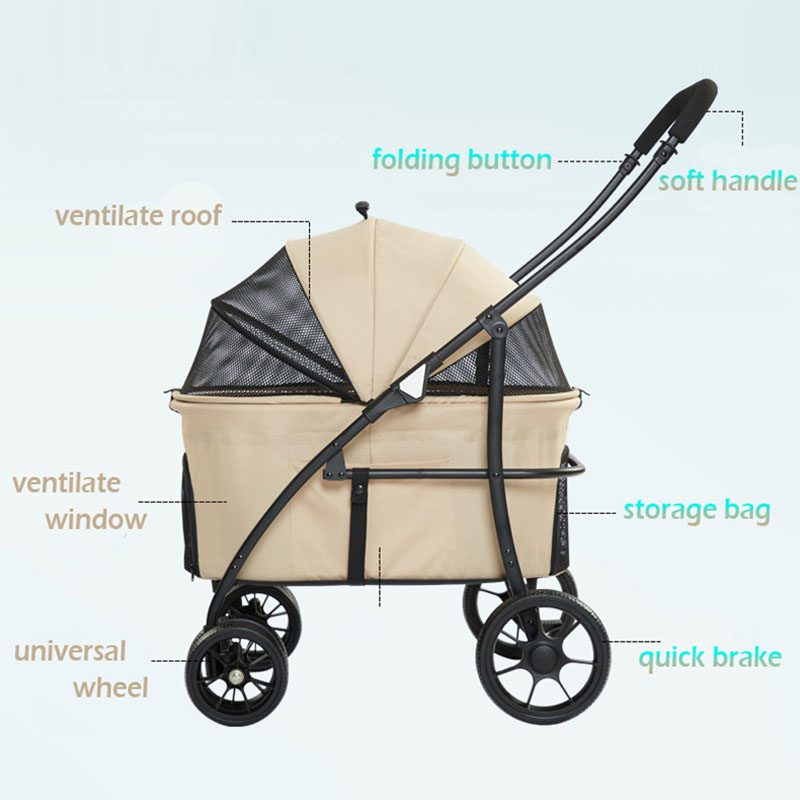 Carbon Steel Frame Lightweight Travel Pet Stroller
